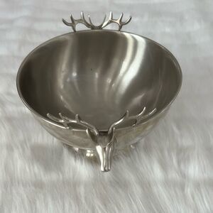 Stainless Steel Footed Reindeer Bowl